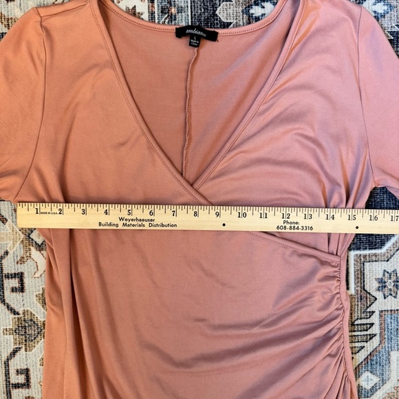 Ambiance Women’s Pink Long Sleeve Soft Wrap Dress Size Large - Picture 7 of 10